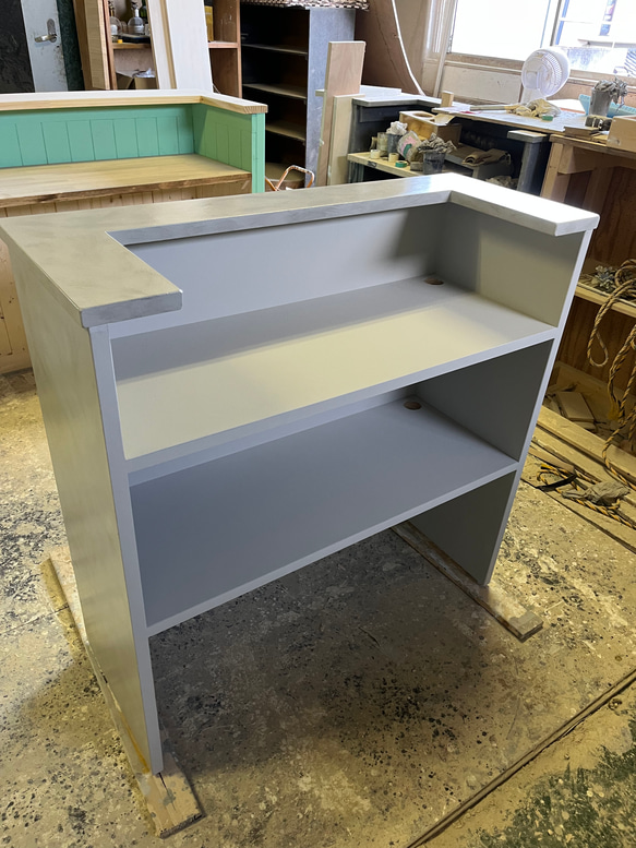 石っぽい　レジカウンター　受付カウンター　レジ台 6枚目の画像