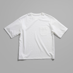オーバーサイズのポケットTシャツ オフ S/M/L/XL 17/1天竺 7枚目の画像