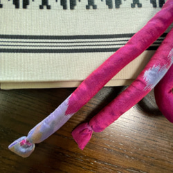 着物リメイク帯締め　絹銘仙/ピンク系160センチ［OB010］ 7枚目の画像