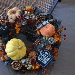黒猫とかぼちゃのハロウィンwreath 6枚目の画像