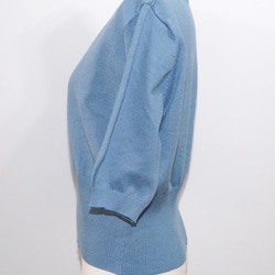 Puff Sleeve Knit Tops (baby blue) ニットセーター ブルー 青 ストリート 5枚目の画像