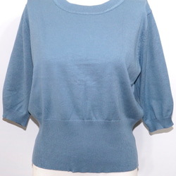 Puff Sleeve Knit Tops (baby blue) ニットセーター ブルー 青 ストリート 4枚目の画像