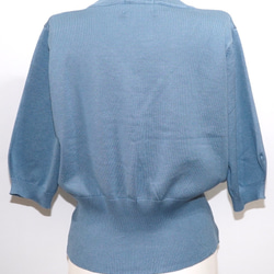 Puff Sleeve Knit Tops (baby blue) ニットセーター ブルー 青 ストリート 6枚目の画像