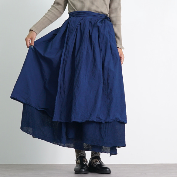 袴裙/海軍藍/三河紡織 第2張的照片