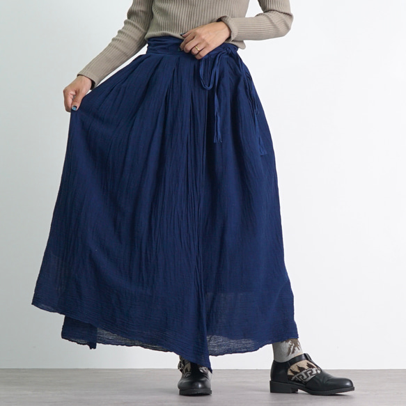 袴裙/海軍藍/三河紡織 第1張的照片