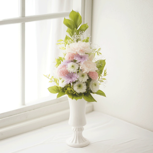 仏花】高さ40㎝ カーネーションと菊の仏花（ピンク×紫） 全て