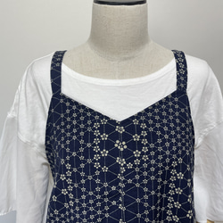 着物リメイク 梅柄のキャミソールワンピース フリーサイズ 4枚目の画像