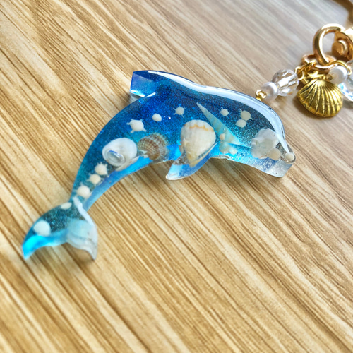 イルカのチャーム ドルフィン レジンキーホルダー キーホルダー 