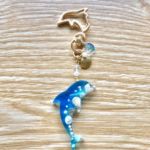 イルカのチャーム ドルフィン レジンキーホルダー キーホルダー 