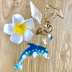 イルカのチャーム ドルフィン レジンキーホルダー キーホルダー mimi