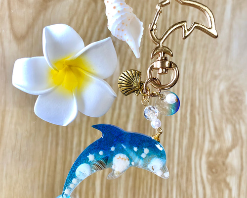 イルカのチャーム ドルフィン レジンキーホルダー キーホルダー