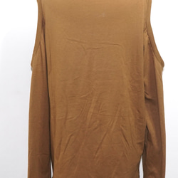 Open Shoulder L/S T-shirts (Light brown) 長袖Ｔシャツ ブラウン カジュアル 7枚目の画像