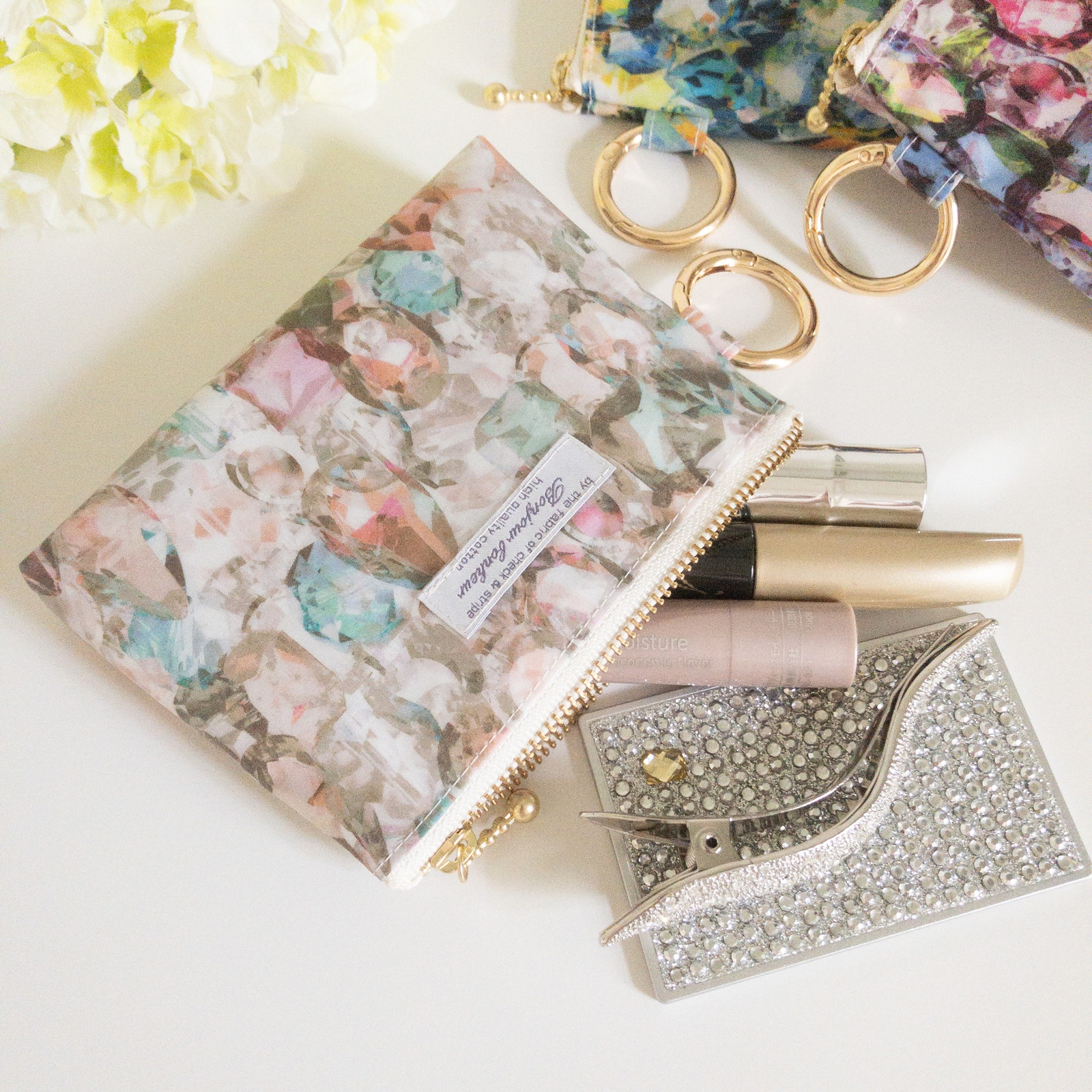 リバティ マロリー×ネオンピンクドット☆可愛いフリル巾着☆ 有り難かっ 