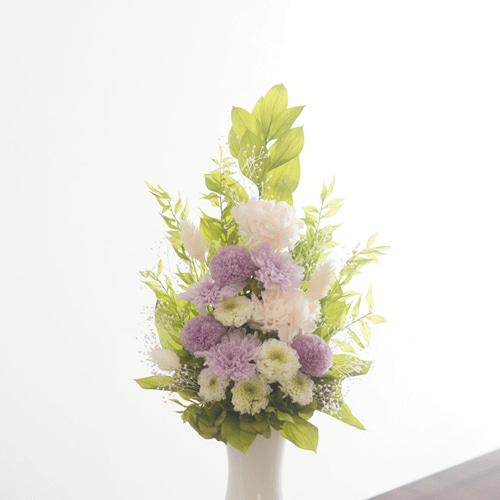 仏花】高さ40㎝ カーネーションと菊の仏花（紫×紫） 全て