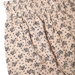 Black Flower Long Flare Skirt (beige) フレアスカート ベージュ 薄茶 ストリート 5枚目の画像