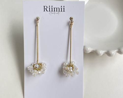 184)パール 一粒 シンプル ゴールド ハンドメイドピアス イヤリング