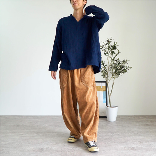 コーデュロイバルーンパンツ/ブラウン/遠州織物/廃盤 キュロット