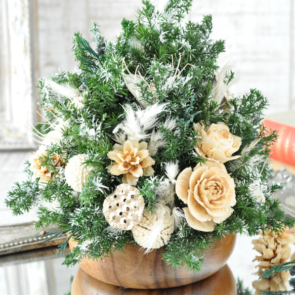 ✽5日以内発送✽シックなホワイトクリスマス✽【～Xmas tree pure white～】 5枚目の画像