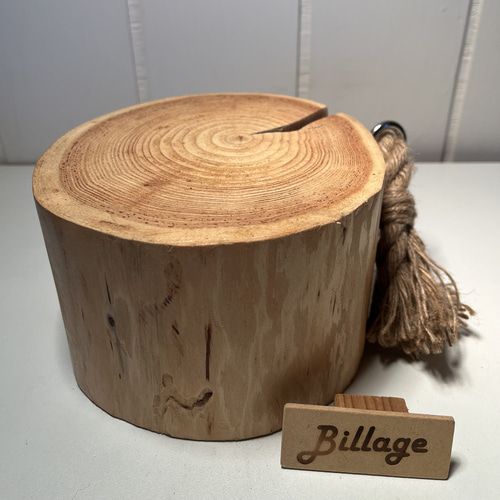 切り株作業台 縄持ち手付き 薪割り台 バドニング台 その他インテリア