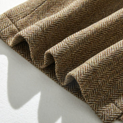 「着飾らず、お洒落」なロングコート　ノーカラーコート　ウール混　230928-1 11枚目の画像