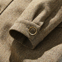 「着飾らず、お洒落」なロングコート　ノーカラーコート　ウール混　230928-1 5枚目の画像