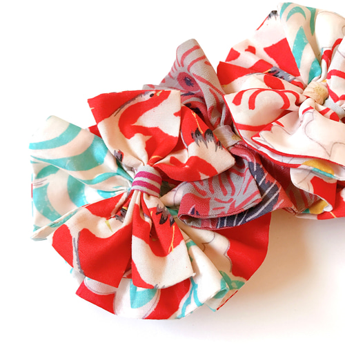 七五三　3歳アンティークお着物　髪飾りセット 七五三髪飾り | 3歳髪飾り・7歳髪飾り | アンティーク着物生地