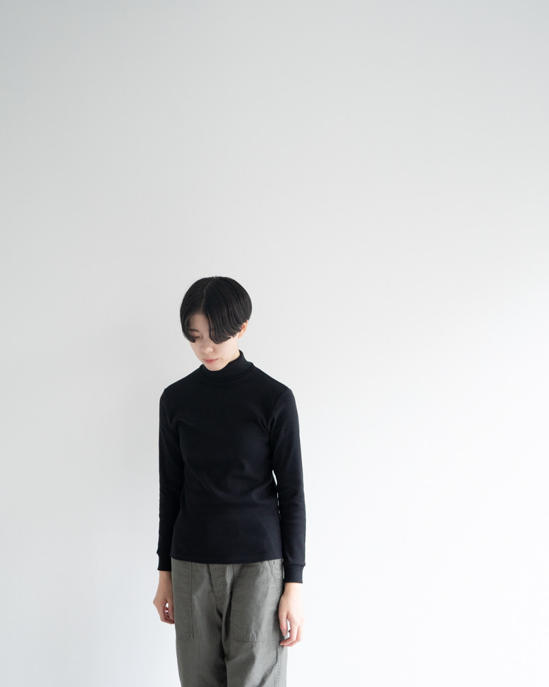 フライスコットンタートルカットソー/black