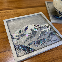 「立山」　コースター　　　　[錫鋳物＋螺鈿] 1枚目の画像