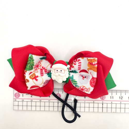 クリスマス リボン ヘアゴム 髪飾り キッズ リボンゴム 冬支度