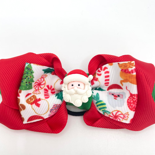 クリスマス リボン ヘアゴム 髪飾り キッズ リボンゴム 冬支度