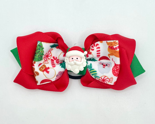 クリスマス リボン ヘアゴム 髪飾り キッズ リボンゴム 冬支度