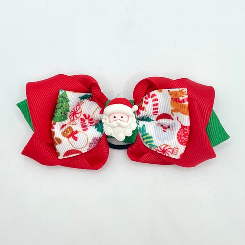 クリスマス リボン ヘアゴム 髪飾り キッズ リボンゴム 冬支度