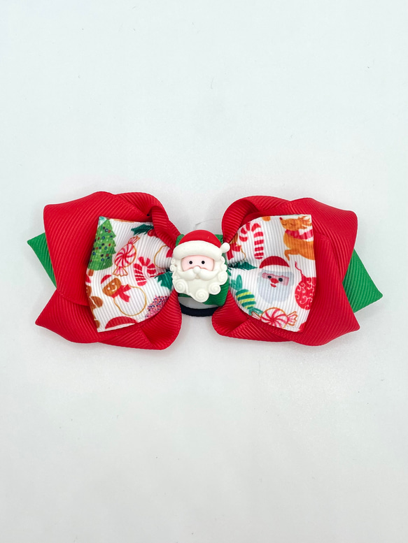 クリスマス リボン ヘアゴム 髪飾り キッズ リボンゴム 冬支度