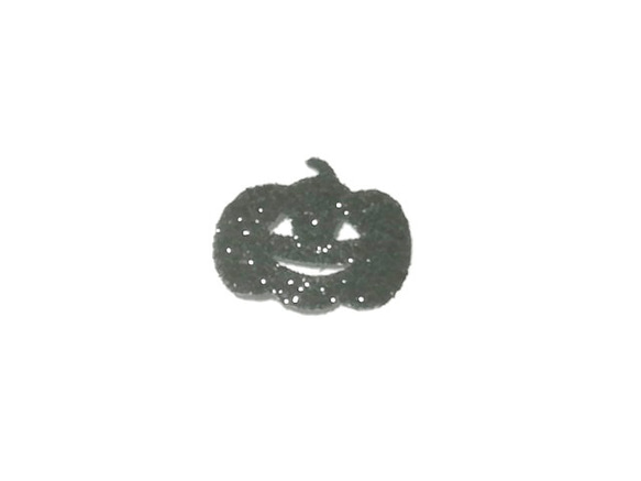 オーダーキラキラワッペンハロウィンシルエット笑うかぼちゃF1.9cm2.3cm/ラメグリッター希望カラー/アイロンシール 1枚目の画像