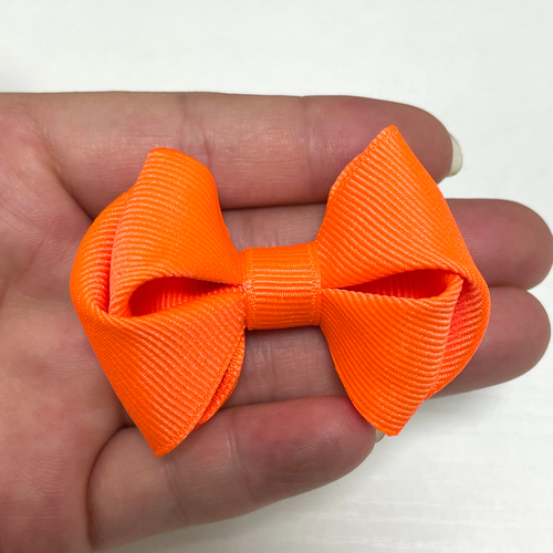 ネオンカラー 立体リボン ヘアゴム 髪飾り リボンゴム 2個セット