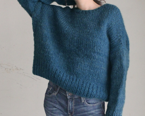 ショートボリュームハンドKNIT 予約]ショートカーディガンアンサンブルニット/ライトグレー – Lumier