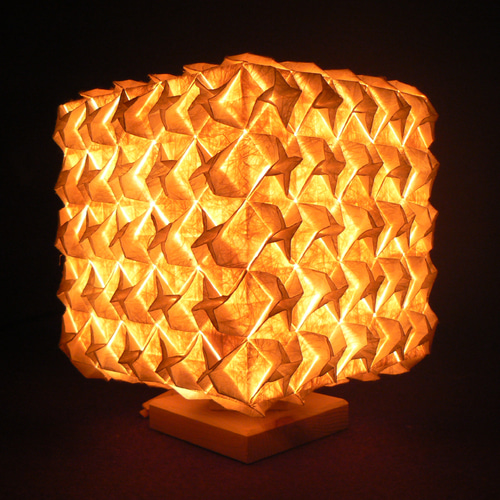 和紙の手作りランプシェード美濃和紙使用[ 折] 6 -1癒しの一点物作品