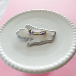 レディの指輪　　紫石の指輪刺繍ブローチ 6枚目の画像