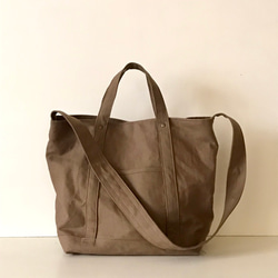 365TOTE - 2WAY (11号帆布/茶） 1枚目の画像