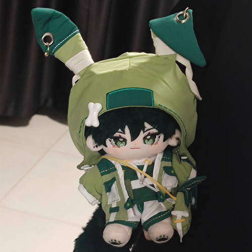 20cmぬいぐるみ 着せ替えぬいぐるみ 格好いい 緑髪緑目の少年 耳