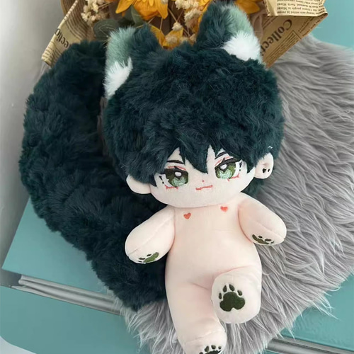 20cmぬいぐるみ 着せ替えぬいぐるみ 格好いい 緑髪緑目の少年 耳付き