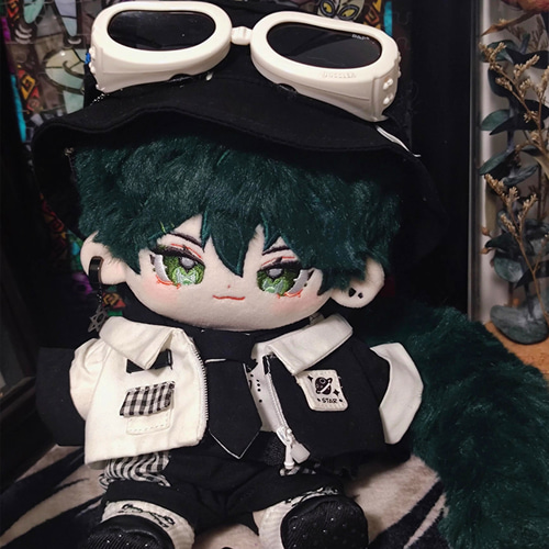 20cmぬいぐるみ 着せ替えぬいぐるみ 格好いい 緑髪緑目の少年 耳付き