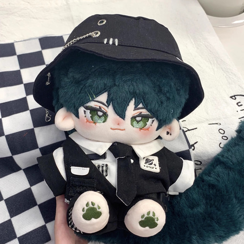 20cmぬいぐるみ 着せ替えぬいぐるみ 格好いい 緑髪緑目の少年 耳付き