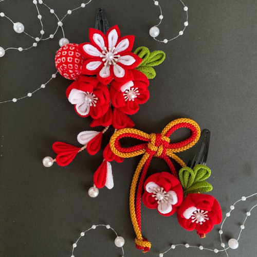 つまみ細工 髪飾り 成人式 七五三 卒業式 入学式 お祝い ヘアピン