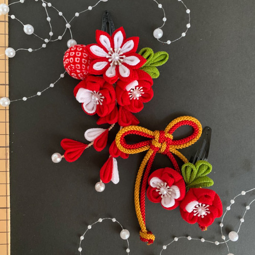 つまみ細工 髪飾り 成人式 七五三 卒業式 入学式 お祝い ヘアピン