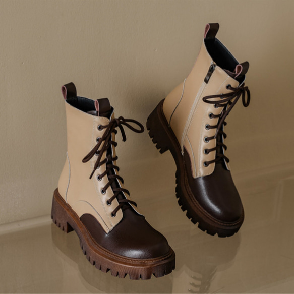 オーダーメイド オーダー靴 ショートブーツ ブーツ レディース 秋冬 ローヒール ブラ22-25.0サイズ 3831 11枚目の画像