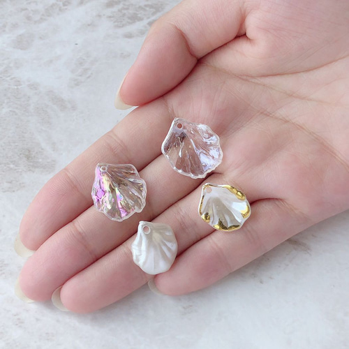花びら パーツ アクリルビーズ チャーム ハンドメイド 花弁 花