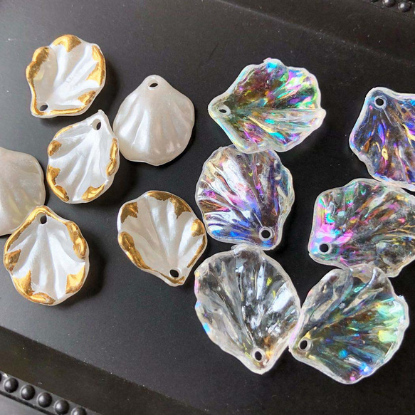 花びら パーツ アクリルビーズ チャーム ハンドメイド 花弁 花