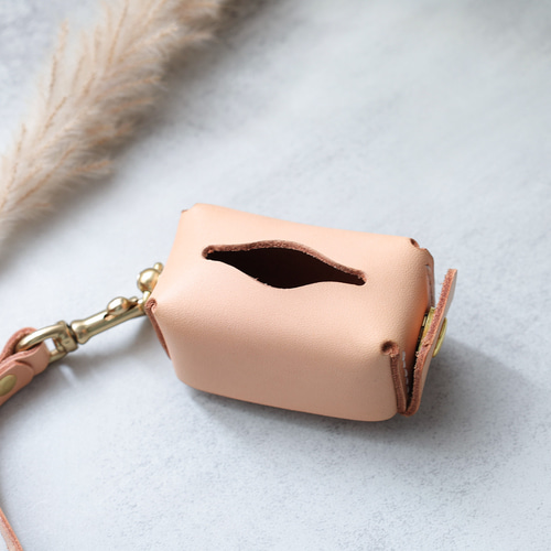 携帯用ゴミ袋ケース ペット用エチケット袋ポーチ 本革ゴミ袋ホルダー  