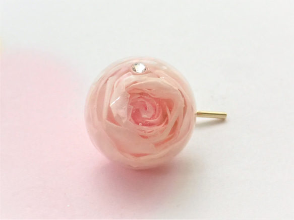 本物の花　バラのポニークリップ・ヘアゴム・ヘアピン　クリームピンク Tenshinranman’s Rosemantic 2枚目の画像
